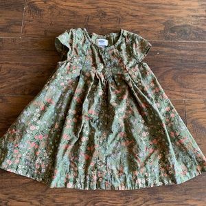 Toddlers green floral dress
